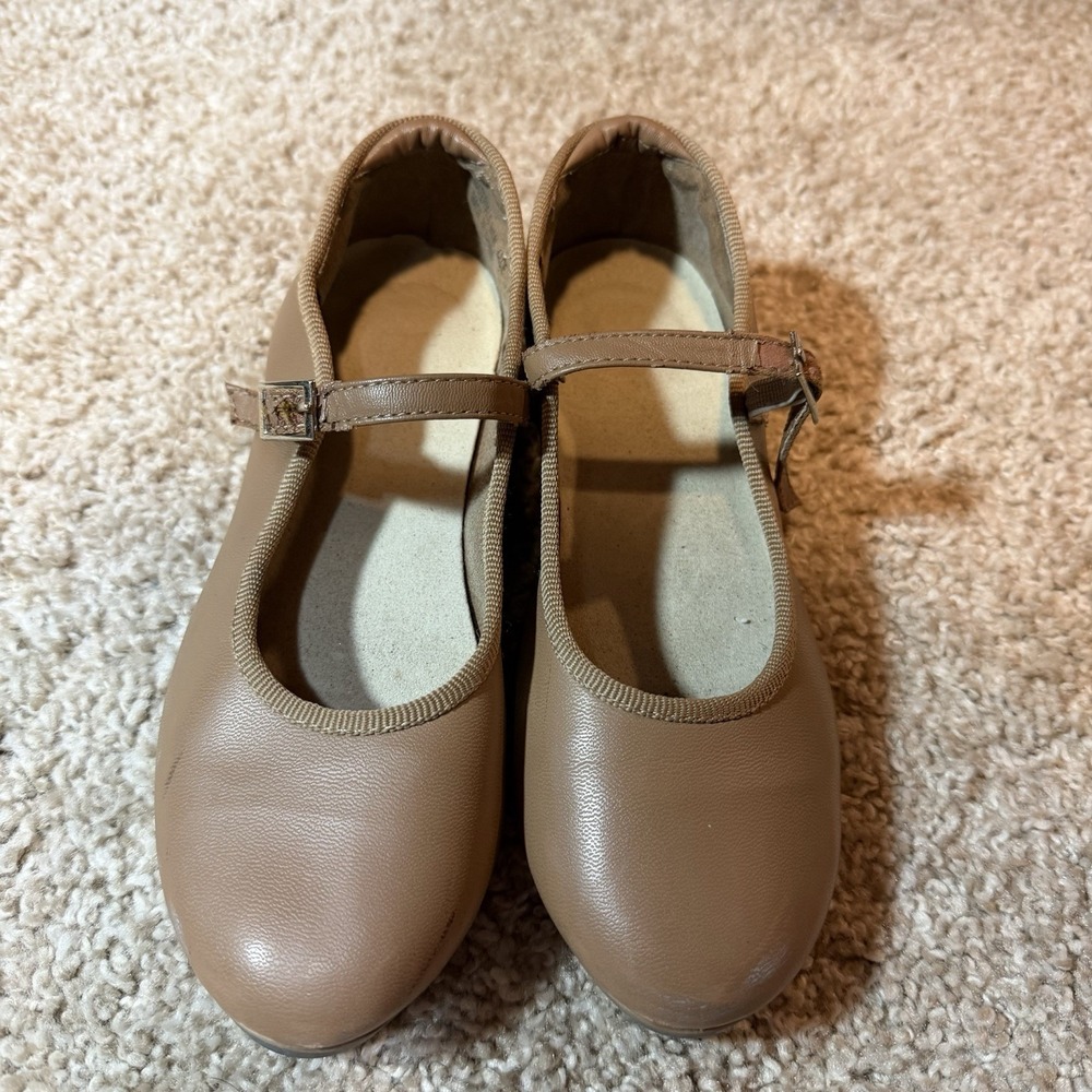 Youth 2M Tan Star Tone Mary Jane Tap Shoes Dance